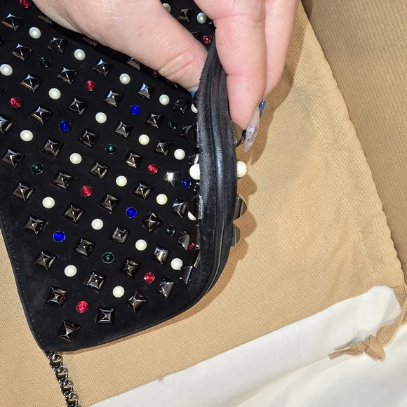 Christian Louboutin Black Clutch with Multicolor Studs - Picture 13 of 13
